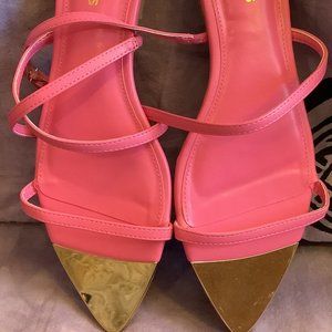 NWT Express Pink Leather Sandal Size;  7